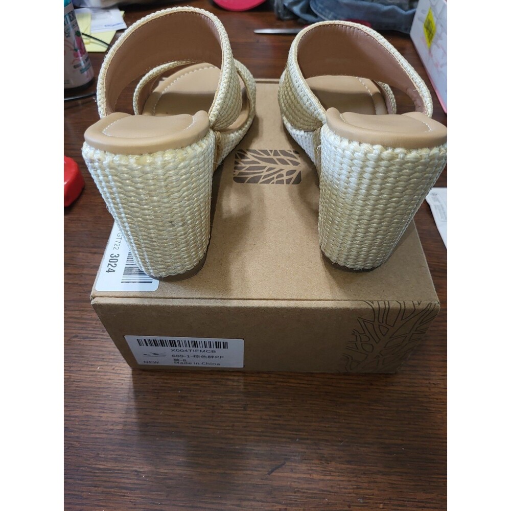 New in Box Mikarka Woven Raffia Espadrille Wedge Sandals - Size 8 - Picture 4 of 5